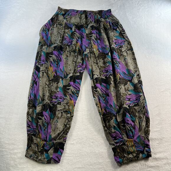 Vtg 90s Mr. K Large Petite LP Pants MC Hammer Floral Tapered Grunge Street Punk - Picture 6 of 15
